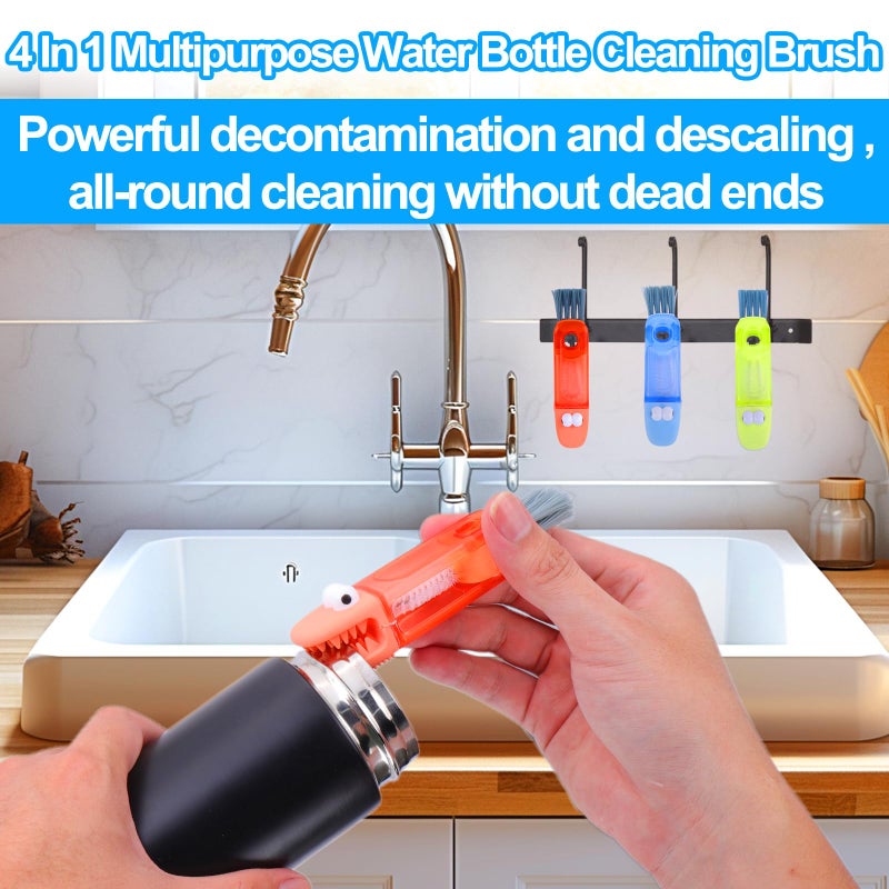 XANGNIER 4 in 1 Cup Lid Gap Cleaning Brush Set,Multifunctional Water Bottle Lid Cleaner Brush,3 Pack Water Bottle Crevice Cleaning Tool,Tumbler Lid Cleaner Brush for Stanley/YETI Cup,Kitchen Gadgets - Image 2